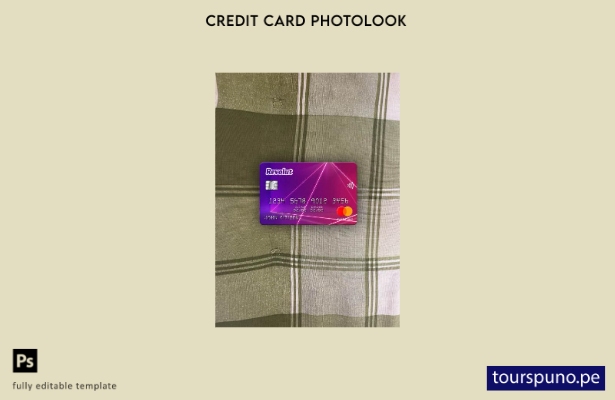 listo para imprimir plantilla frontal de aspecto fotográfico de Mastercard Revol